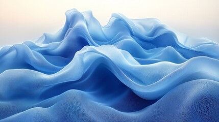 Obraz premium Abstract blue twisted forms on a soft blue gradient background depicting a calm and creative concept