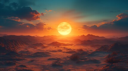 Fototapeta premium Vibrant pink and purple sunset sky reflected in calm ocean waters wallpaper