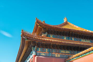 The glorious glazed tile buildings of the Forbidden City in Beijing.