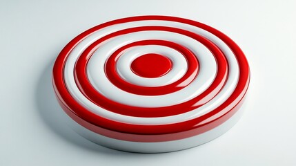 Abstract Red and White Concentric Circles Target Design