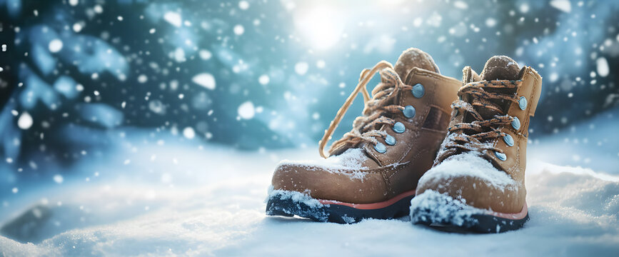 Snow boots banner winter boots background cold boots wallpaper winter shoes banner Snow shoes wallpaper snow boots poster image