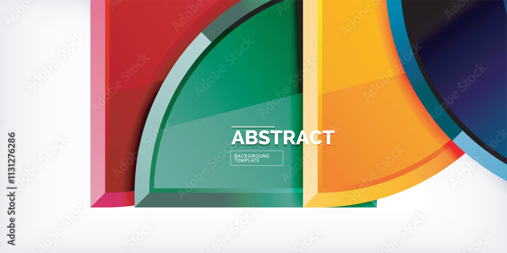 Poster abstract background - circles and round triangles with 3d effect. vector illustration for wallpaper,