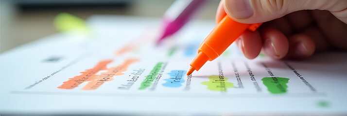 Highlight pens can facilitate key successes in business planning by emphasizing important ideas and boosting motivation with colorful notes._00004_