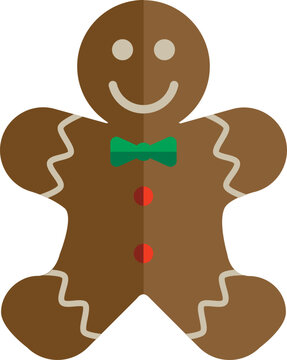 Gingerbread Man Flat Design