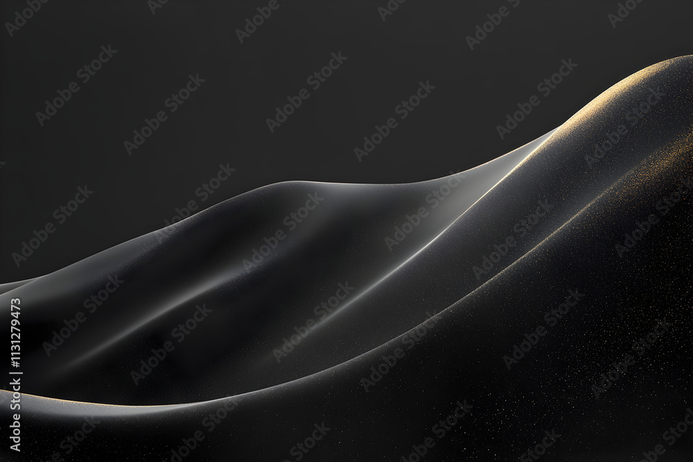 Poster abstract representation of smooth, flowing black curves with subtle highlights.