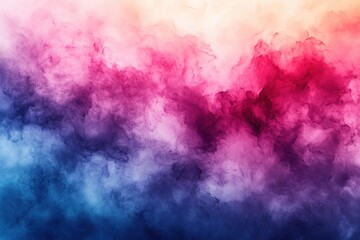 Obraz premium An abstract composition of multicolored clouds of smoke. The warm shades of pink and cold shades of blue predominate, creating a bright contrast and dynamic visual effect. The clouds of smoke flow smo