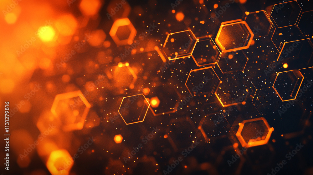 Aufkleber ai generated abstract background of hexagonal patterns digital art energetic environment vibrant col