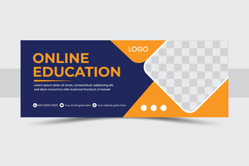 Modern education Facebook cover template vector design