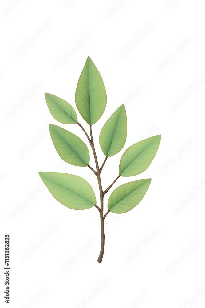 Poster eucalyptus leaves on a white background create a striking decorative design for a botanical theme in