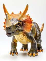 Fototapeta premium Toy dinosaur on white background