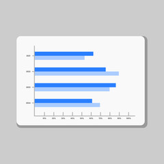 Obraz premium graph vector in blue color with white background