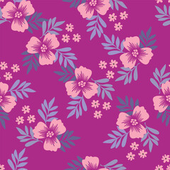 Obraz premium Seamless floral pattern, liberty ditsy print, vintage ornament with plant drawing. Elegant botanical design: hand drawn small flowers, tiny leaves, bouquets on a light background.