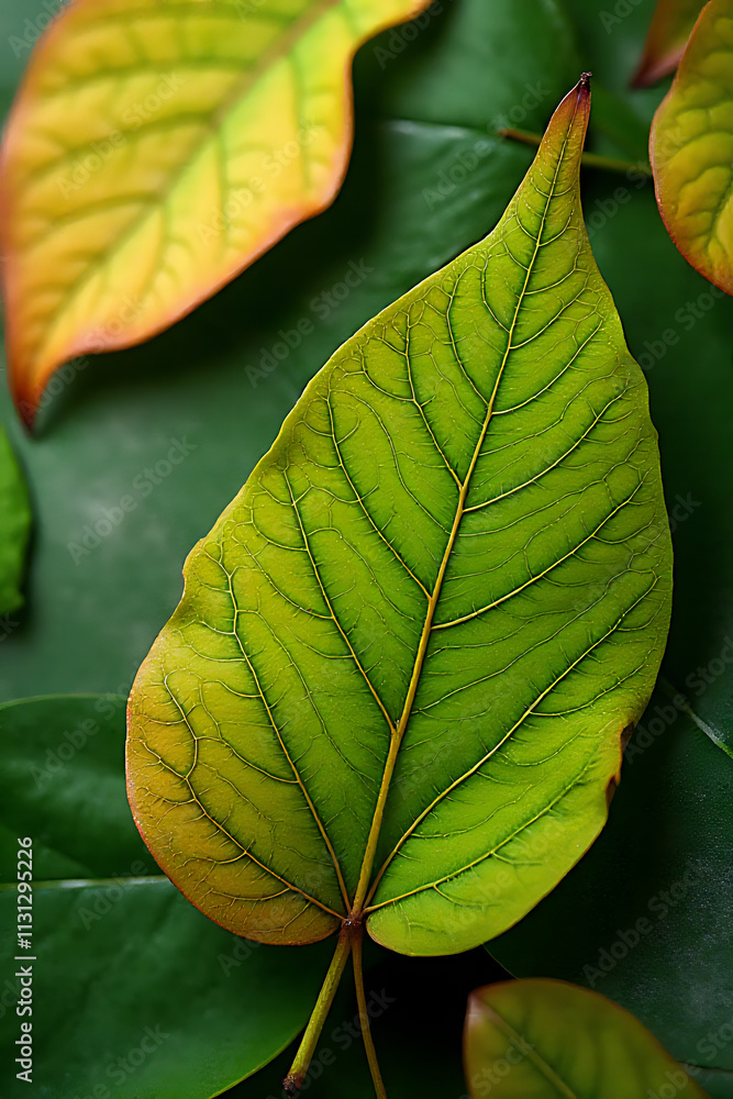 Poster atural leaf textures with varying patterns can create visually appealing background designs for various creative projects and artistic endeavors._00002_