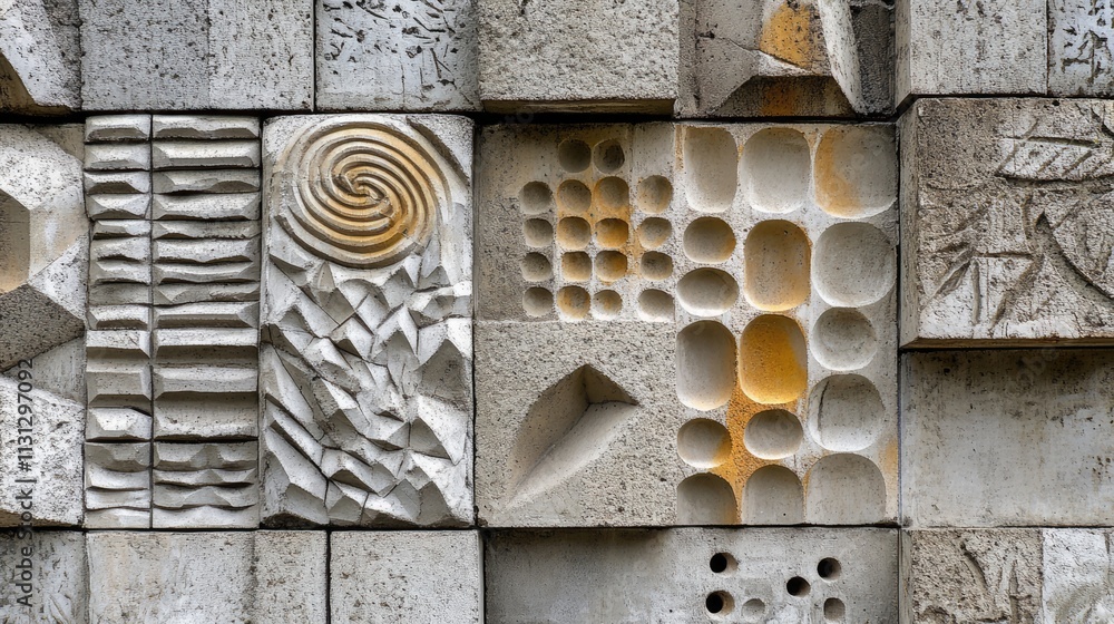 Poster Cement wall with intricate cracking patterns showcasing unique textures and designs in a visually striking architectural display