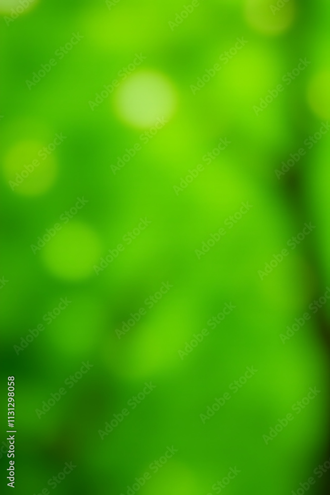 Aufkleber Abstract green bokeh blurs into a serene tree garden background, creating a peaceful and natural aesthetic visual concept._00002_