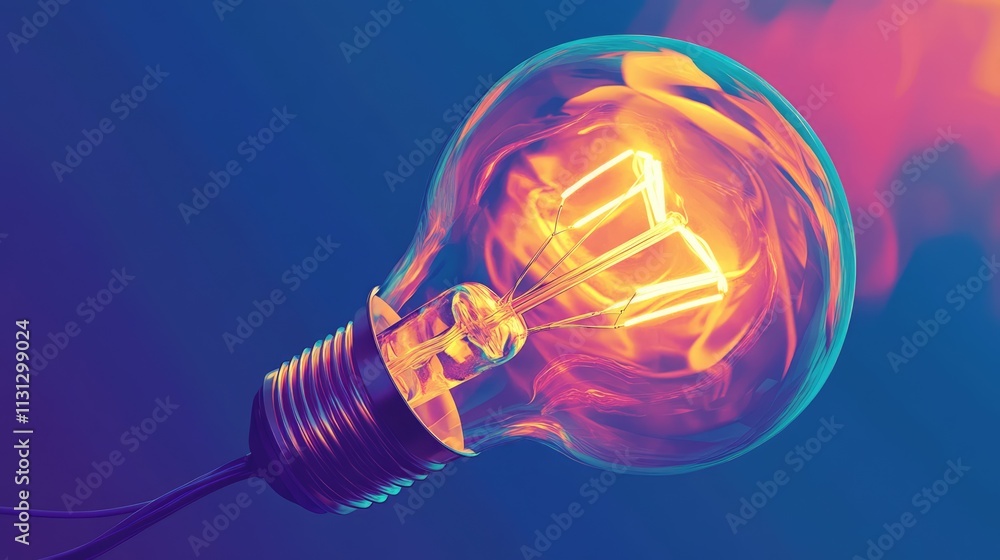 Poster innovative electric bulb design symbolizing energy efficiency and sustainable power generation conce