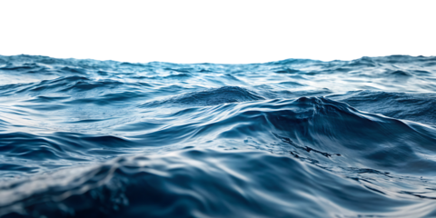Sea water surface isolated on transparent background cutout. Isolated on white background.AI GENERATED
