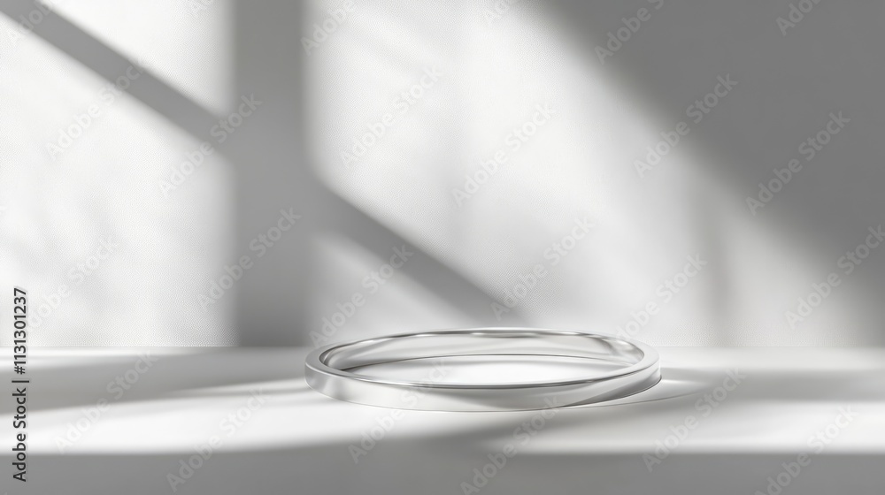 Poster Minimalistic light gray background with soft shadows for elegant product presentation and showcasing. Ideal for modern marketing visuals.