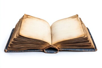 Open Composition Book on White Surface. Blank Pages Ready for Notes and Ideas for Back to School or Exam Preparation