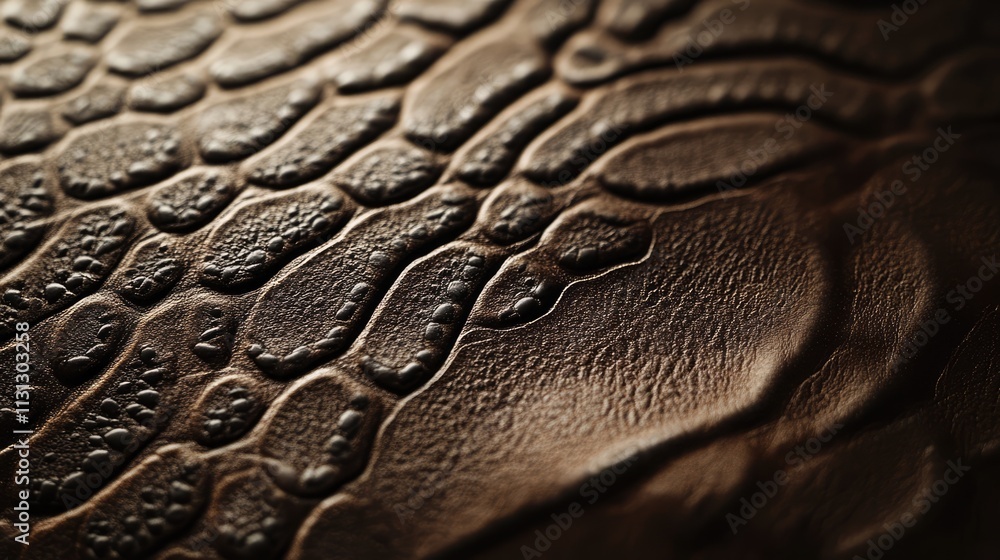 Poster close up of natural high-quality brown leather texture showcasing intricate details and patterns for