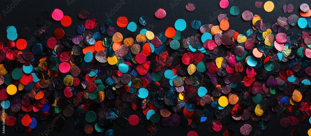 Aufkleber vibrant multicolored confetti scattered on a black background creating a festive atmosphere ideal fo