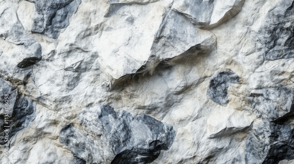 Poster textured natural rock surface with varied shades of gray and white ideal for backgrounds and design 