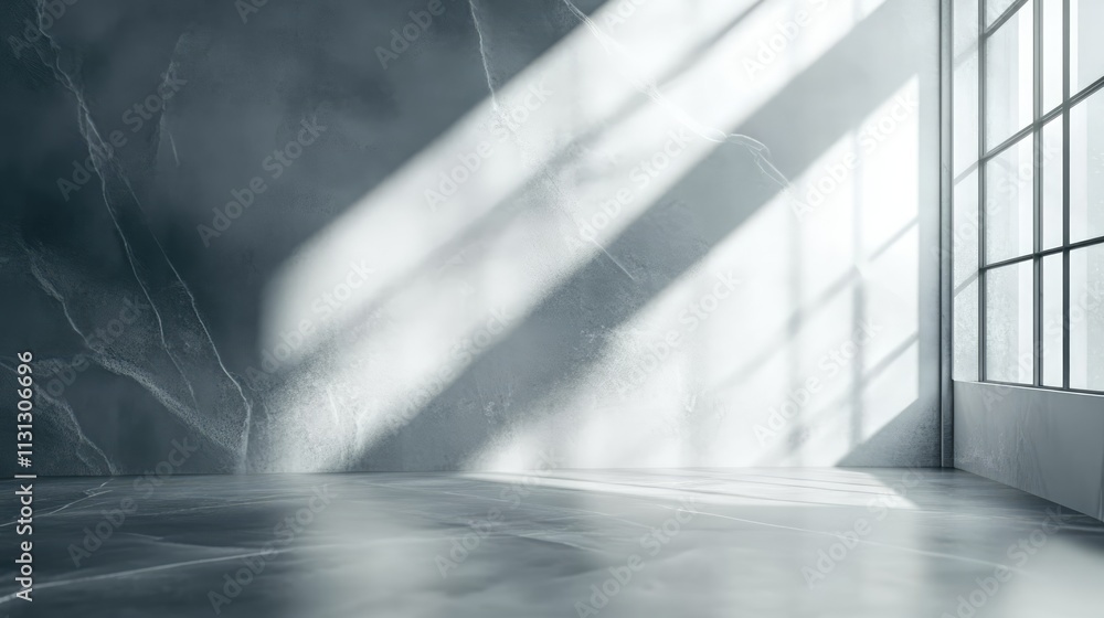 Poster minimalist light gray interior with soft shadows and natural light creating an elegant backdrop for 