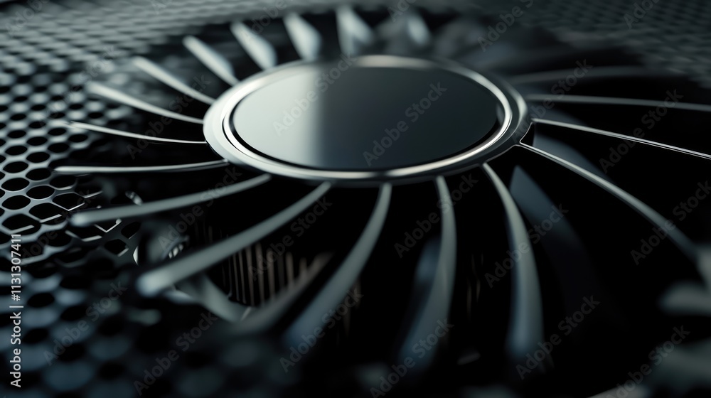 Poster close-up of a modern cpu fan showcasing intricate design and cooling technology for efficient proces