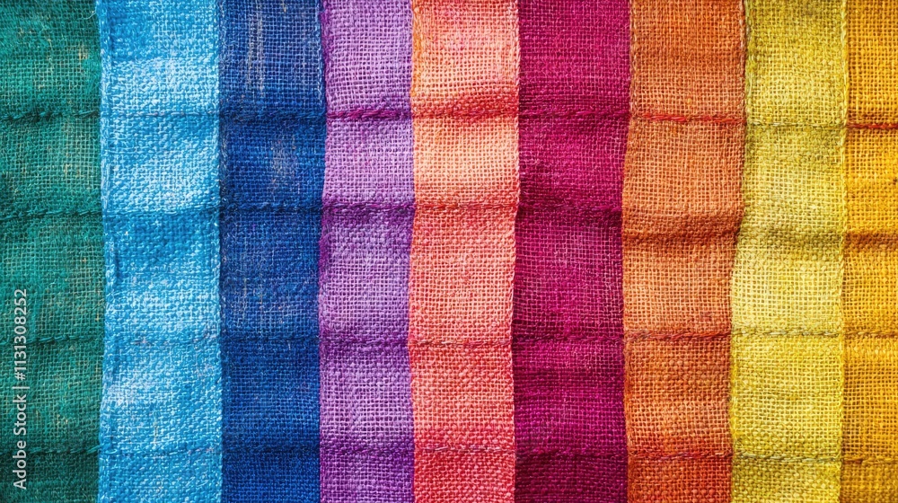 Aufkleber colorful woven flax fabric texture ideal for design and background use showcasing vibrant hues and i