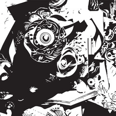 Obraz premium Abstract background. Monochrome texture. Image includes a effect the black and white tones