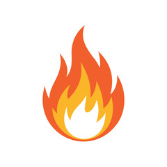 Fire flame clipart icon, fire vector logo design