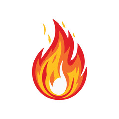 Fire flame clipart icon, fire logo design vector