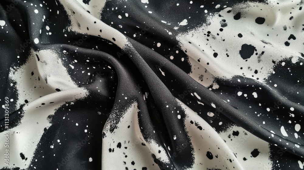Aufkleber silk fabric texture in black and gray with abstract spots creating a modern artistic background desi