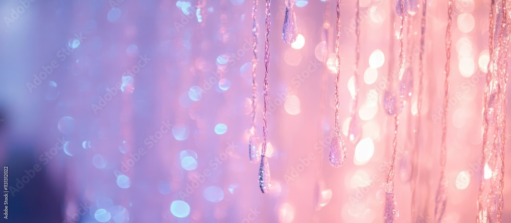 Poster bokeh effect of enchanting string lights creating a festive atmosphere at an elegant event party wit