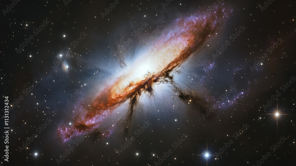 Aufkleber vibrant cosmic galaxy with intricate nebula and shimmering stars in deep space showcasing celestial 