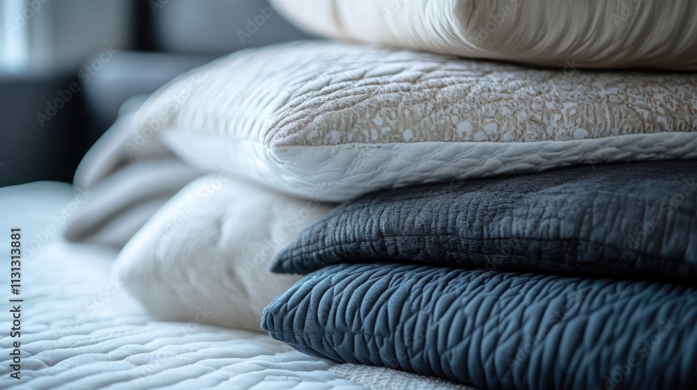 Poster Layered Mattress Inserts with Diverse Textures and Patterns in Close Up Perspective