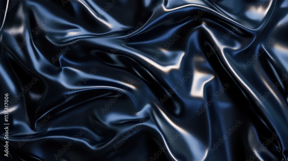 Poster glossy dark blue fabric texture with uneven surface highlights creating a rich and luxurious appeara