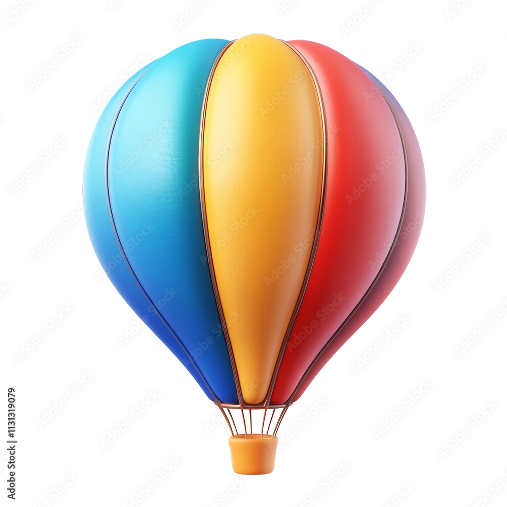 Poster 3d rendered colorful balloon icon on transparent background