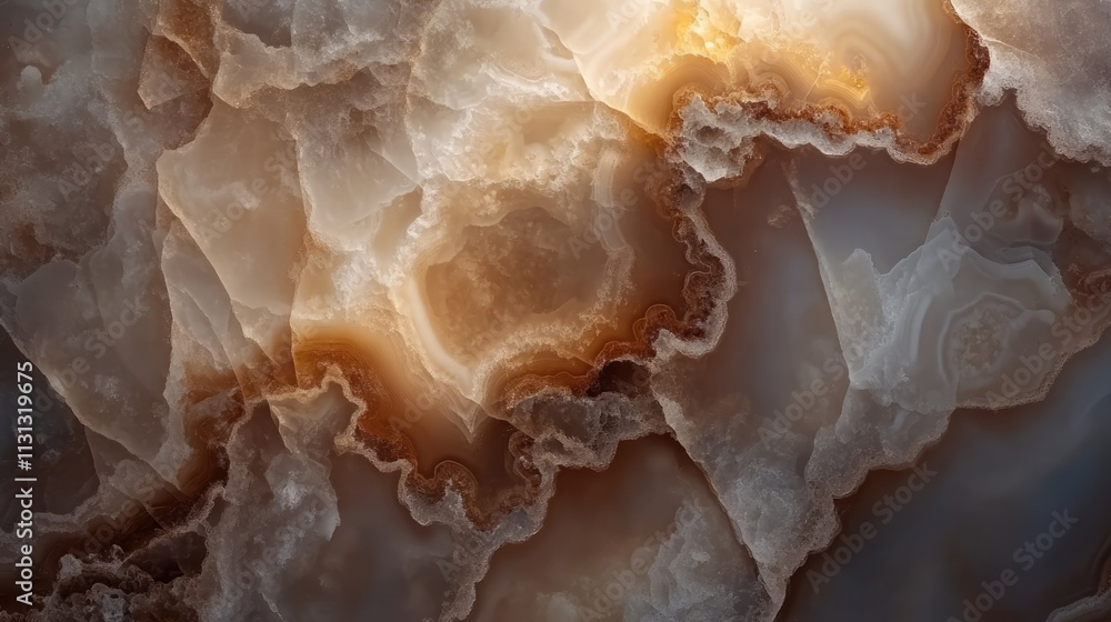 Poster elegant brown marble texture with translucent stone agate details ideal for artistic background or d