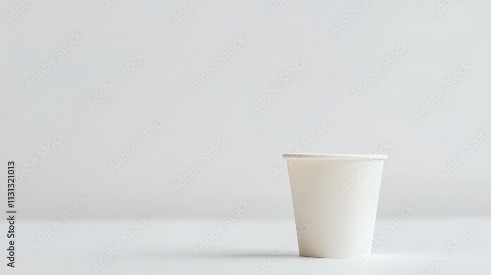 Aufkleber minimalist empty instant noodles cup on a clean white background symbolizing simplicity and waste in