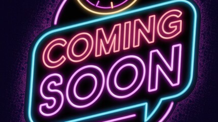 Vintage Neon COMING SOON Sign Against a Dark Background