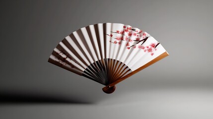 Elegant Hand Fan with Delicate Cherry Blossom Design