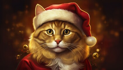 Cat in Santa Outfit