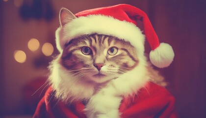 Cat in Santa Outfit