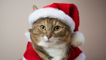 Cat in Santa Outfit