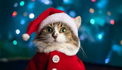 Cat in Santa Outfit