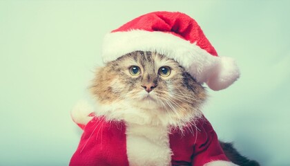 Cat in Santa Outfit