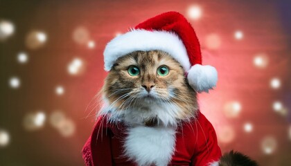 Cat in Santa Outfit