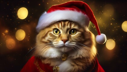 Cat in Santa Outfit