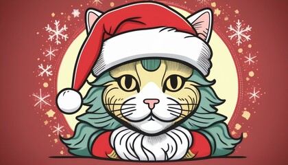 Cat in Santa Outfit